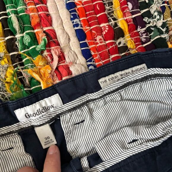 Men's Navy Blue Shorts men’s size 30 with 7” inseam navy flat front shorts - Picture 3 of 5